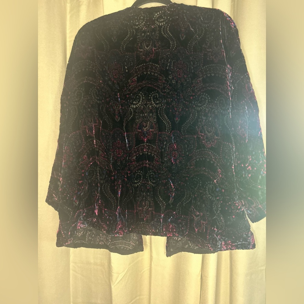 Flowy Mulitcolor Rainbow Velvet Burnout Fairy Grunge Whimsigoth Kimono Size Larg